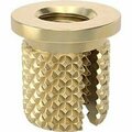 Bsc Preferred Brass Screw-to-Expand Inserts Flanged M4 x 0.7 mm Thread 7.1 mm Installed Length, 25PK 94510A512